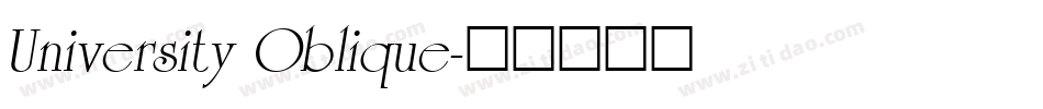 University Oblique字体转换